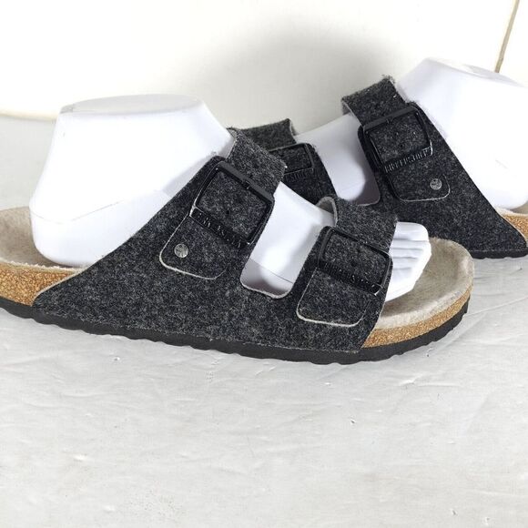 BIRKENSTOCK Arizona Rivet EU41 US L10/M8 Gray Wool Flat Slide Sandals Shoes - Picture 9 of 14